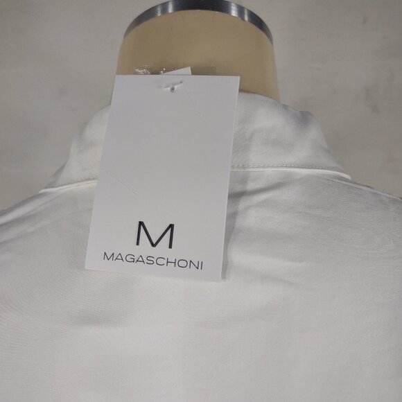 NWT Magaschoni white long sleeve button front shirt blouse ladies size XS - Picture 5 of 9